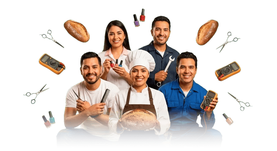 Profesionales de distintos oficios que estudian en Sably desde Colombia